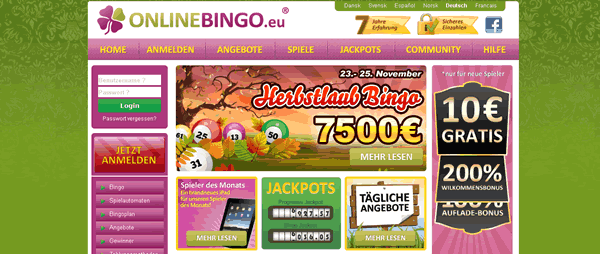 Onlinebingo.eu Screenshot