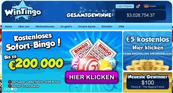 Wintingo Homepage Screenshot